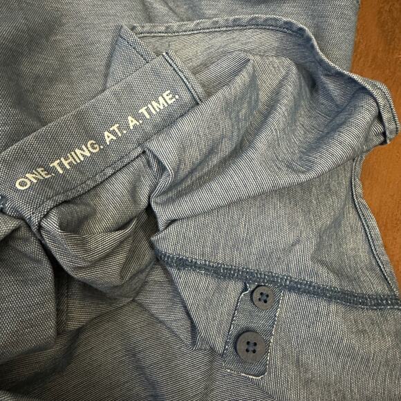 LULULEMON Commission Shirt Slate Blue Button Up LS Work Minimalist - Picture 7 of 9